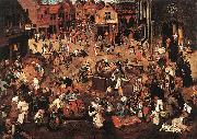 BRUEGHEL, Pieter the Younger Battle of Carnival and Lent f oil painting on canvas